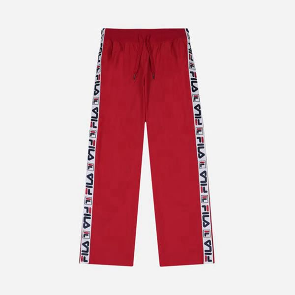 Fila Logo Tape Wide Women's Pants - Red,NZ 980-89567